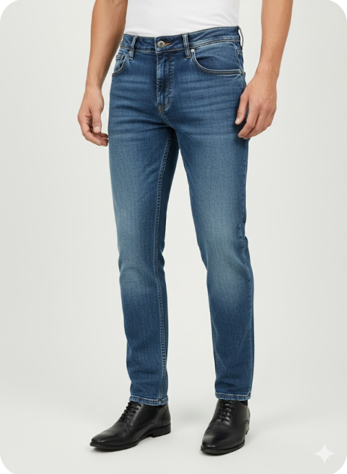 Men's Mid-Wash Slim-Fit Denim Jeans