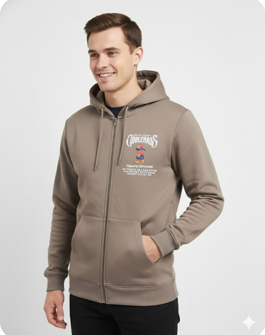 Men's Full-Zip Hoodie with Custom Graphic