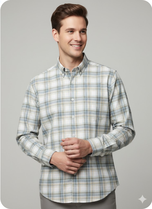 Men's Classic Plaid Button-Down Shirt
